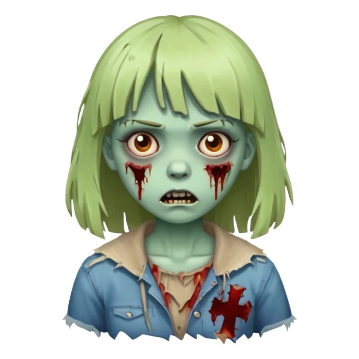 uma garrota zumbi com franja  sticker