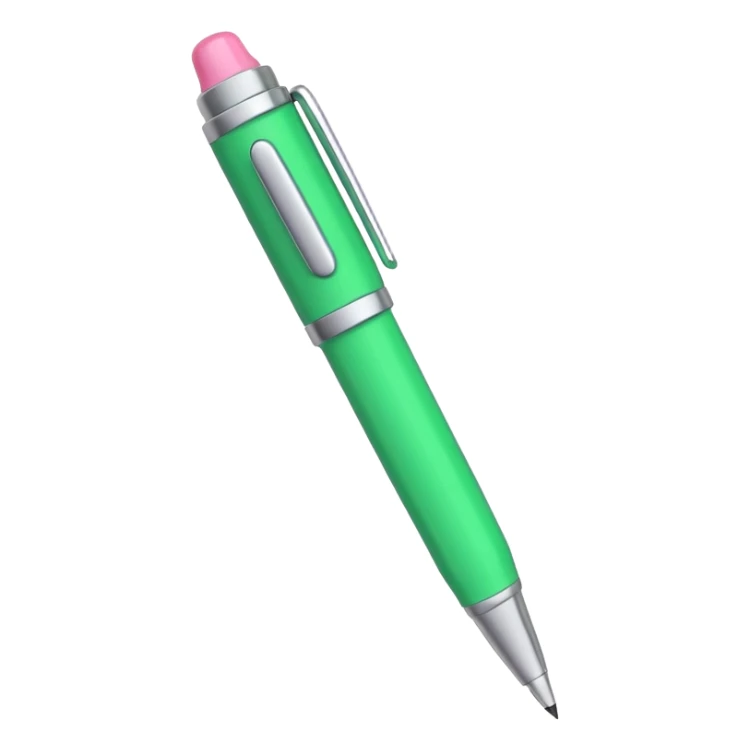 chunky pink and green pen sticker