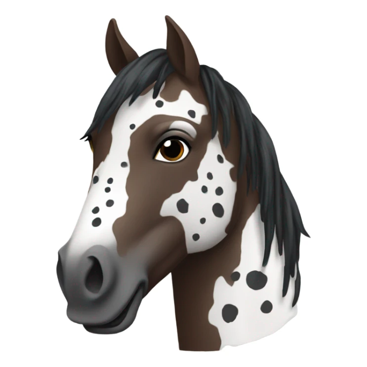 Darkbrown Westernhorse Head with grey spots and a short black standing mane  sticker