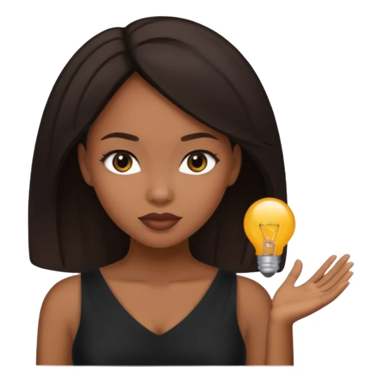 Light skinned black woman with bbl and dark brow hair sticker