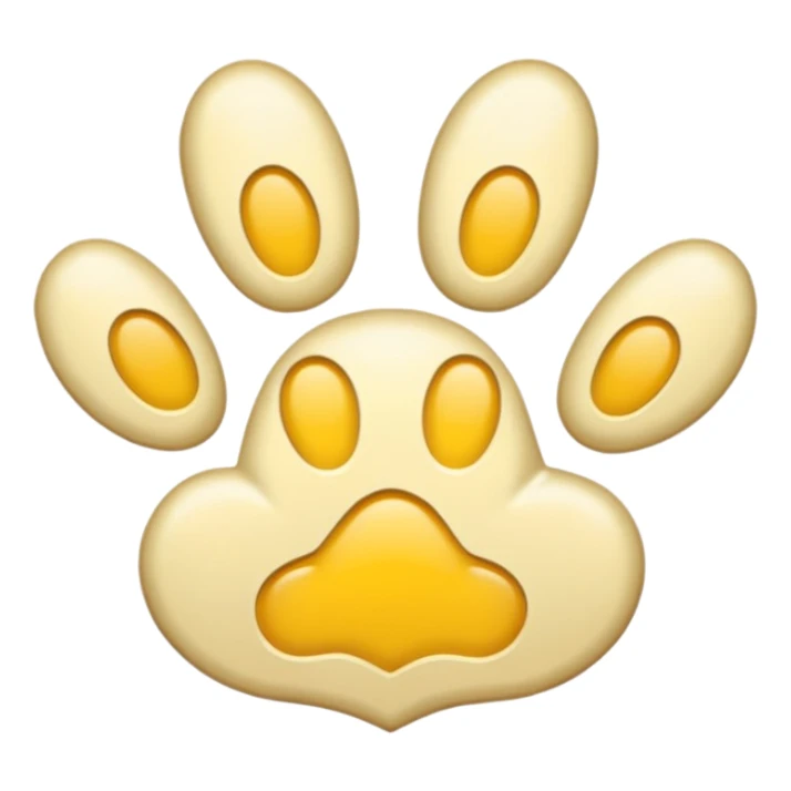 a very light pale pastel golden yellow pawprint sticker