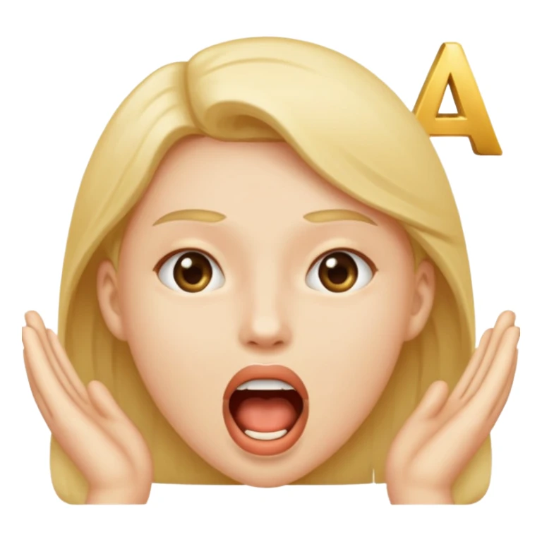 open mouth with letters A Б В coming out sticker