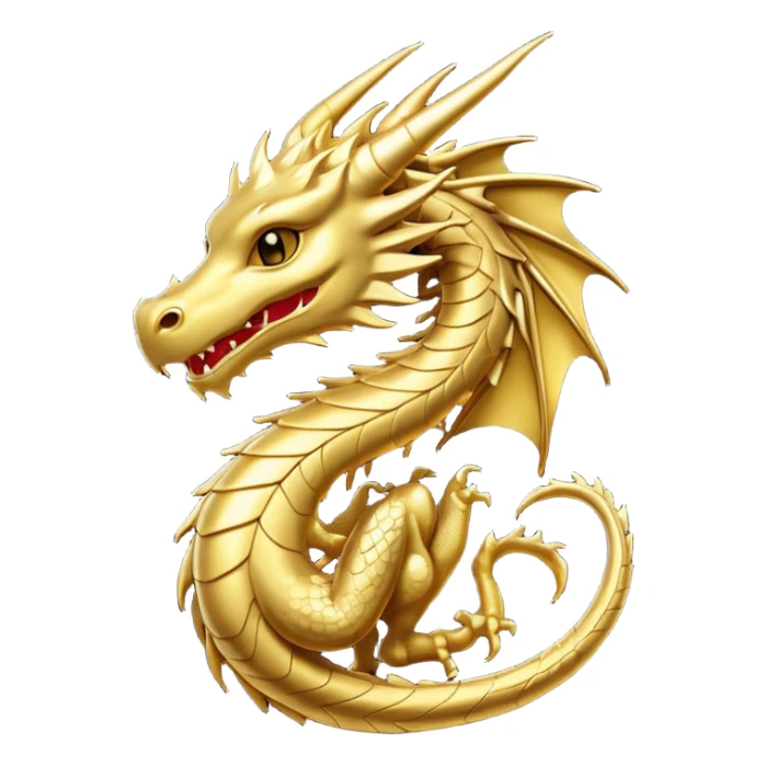 iOS emoji, minimal dragon symbol, dark fantasy, line icon sticker