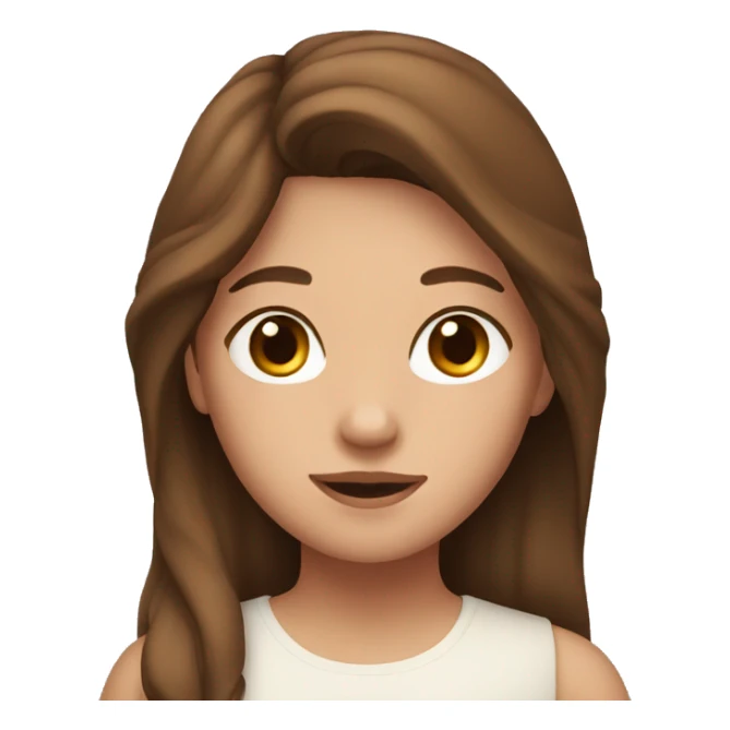 a girl with brown hair with a horse  sticker