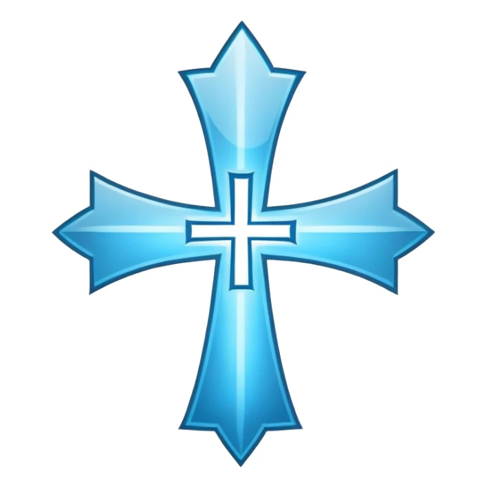 apostle emblem with light blue colors, biblical symbol sticker