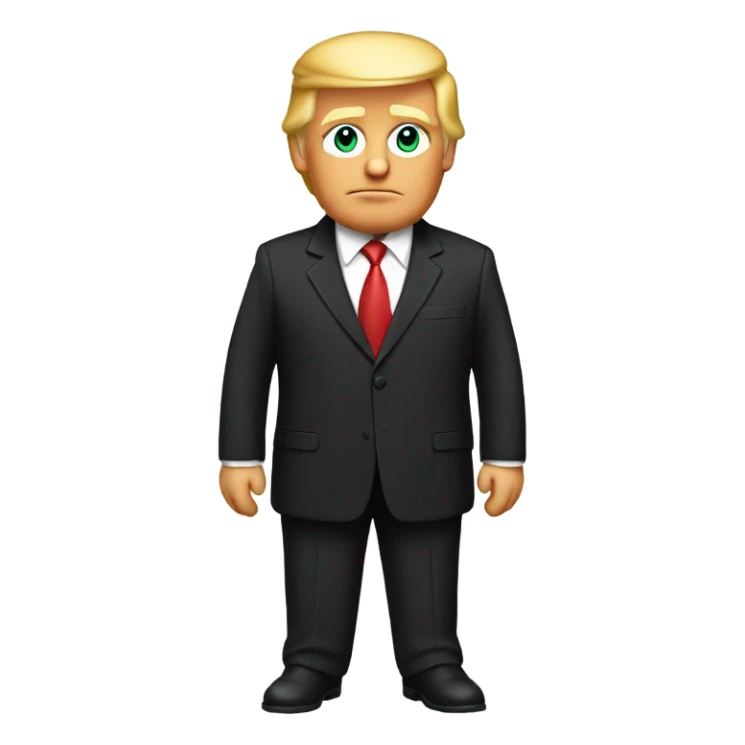 Donald trump in black suit standing  sticker