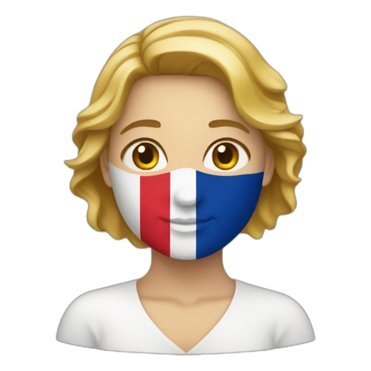 Woman with france flag sticker