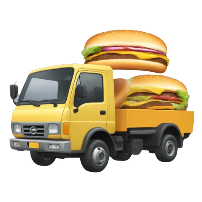 kei truck eating burger sticker