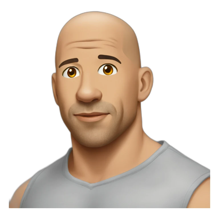 vin diesel cartoon wearing henley  sticker