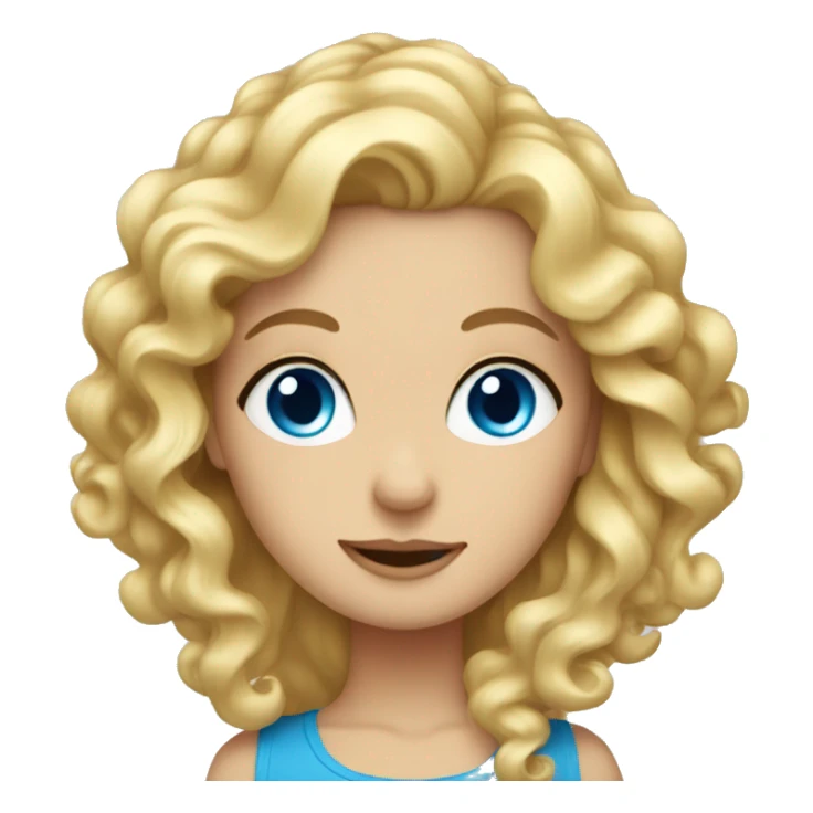 Blonde girl with blue eyes and curled hair  sticker