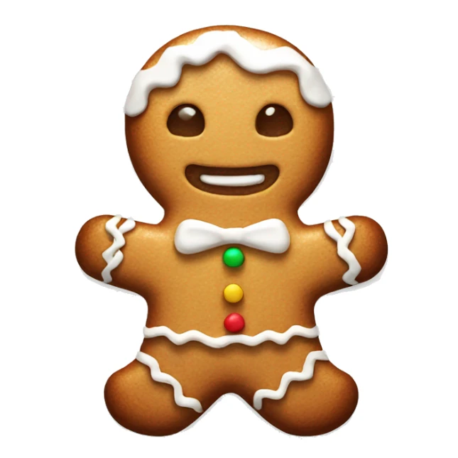 A gingerbread man with only white frosting cute and adorable  sticker