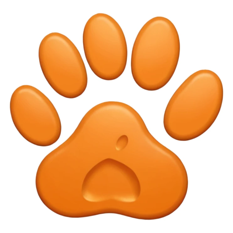 a very light pale pastel orange pawprint sticker