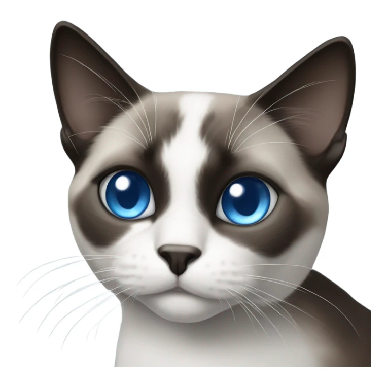 Black and white snowshoe cat with blue eyes sticker