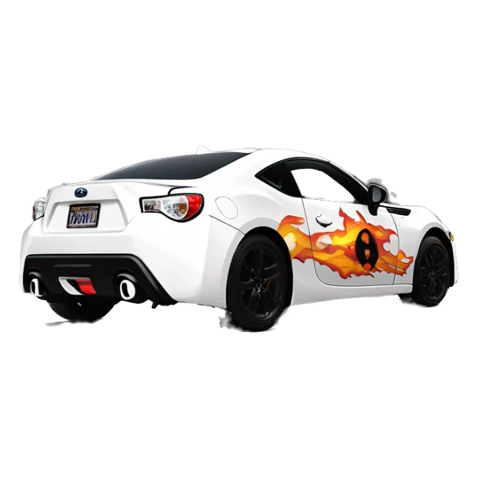 Batgirl and First Order Jet Trooper themed Scion FR-S with hot rod flame stickers on side of car  sticker