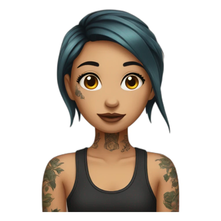Girl with tattoo sticker