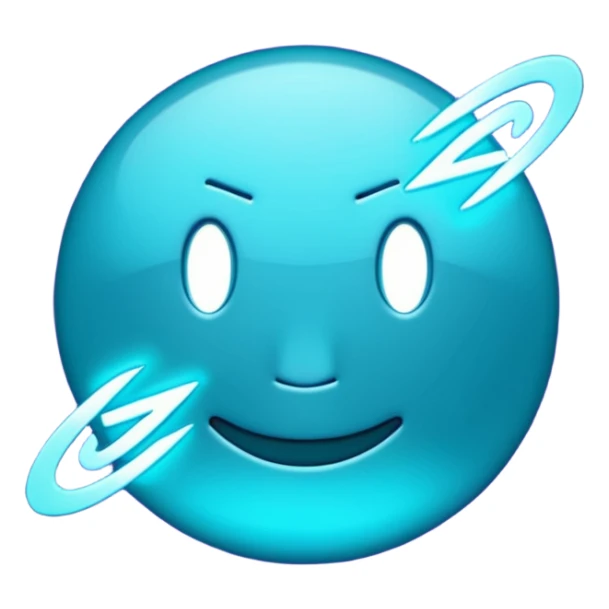 futuristic minimalistic emoji icon, letters "SANG" formed by three glowing digital lines representing Storm, Atom and NoizeGames, neon purple (#8B5CF6) and cyan (#00E0FF) on dark background, modern tech style, 1:1 aspect ratio
 sticker