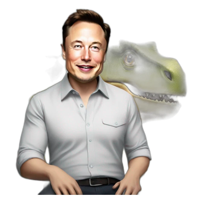 Elon musk sur un dinosaure  sticker