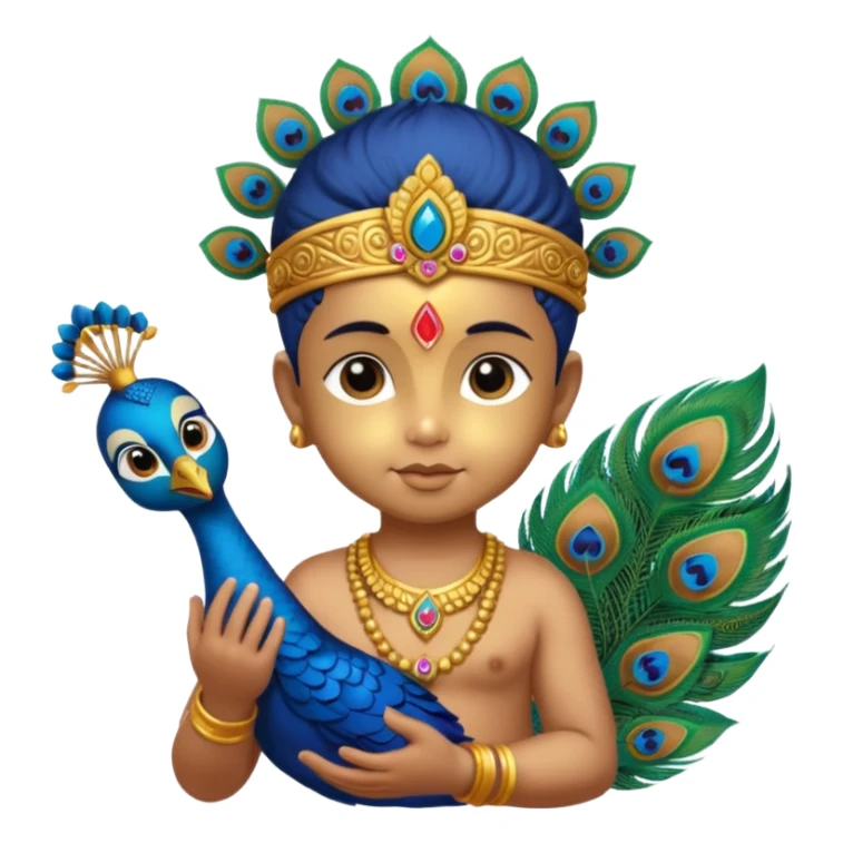 Cute baby murugan with vel and peacock  sticker