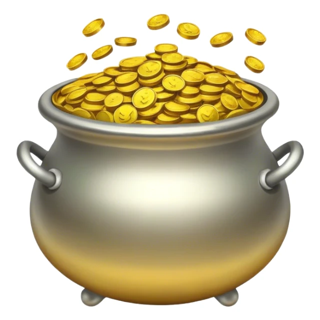 pot of gold with golden coins sticker