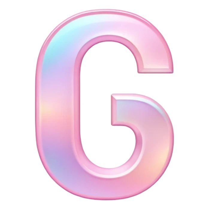 Iridescent pastel pink Font setting icon with letter C sticker