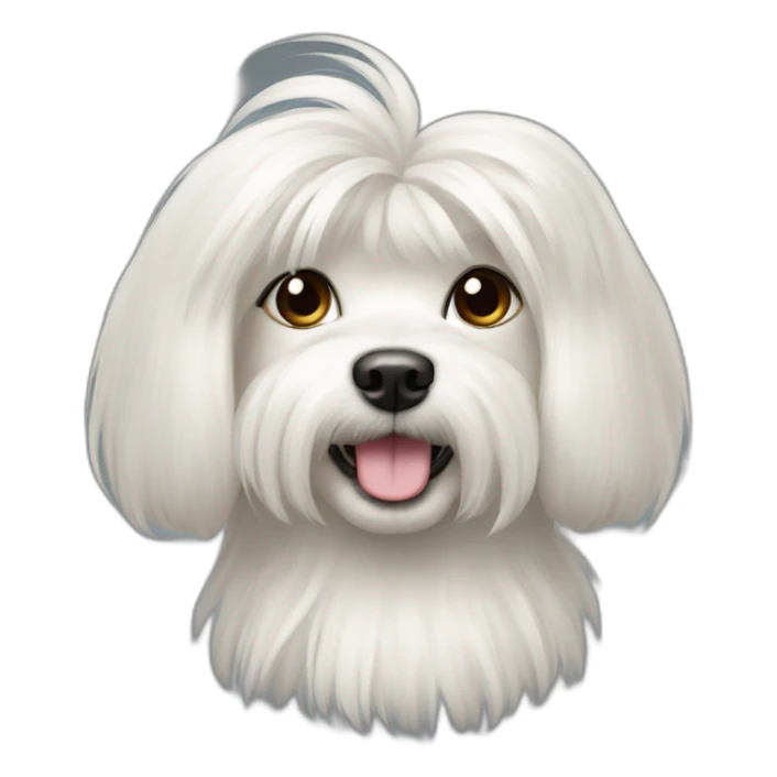 Maltese dog with pony hair sticker