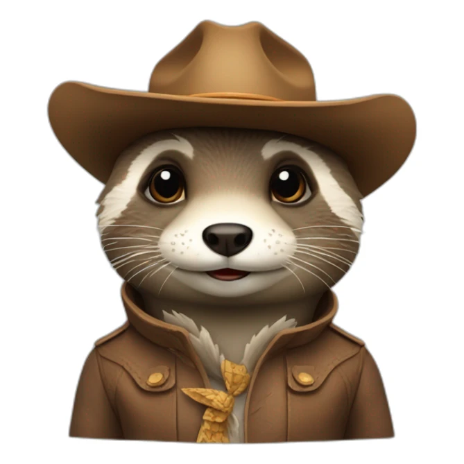 une loutre avec un chapeau de cowboy  sticker