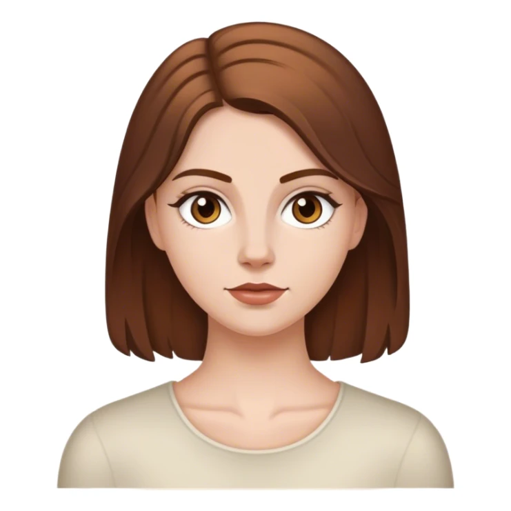 a white girl with brown hair. Justine moore sticker