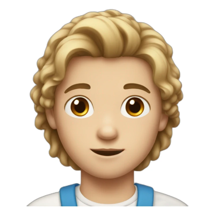 White child boy with brownlong but not so long hair brown sticker