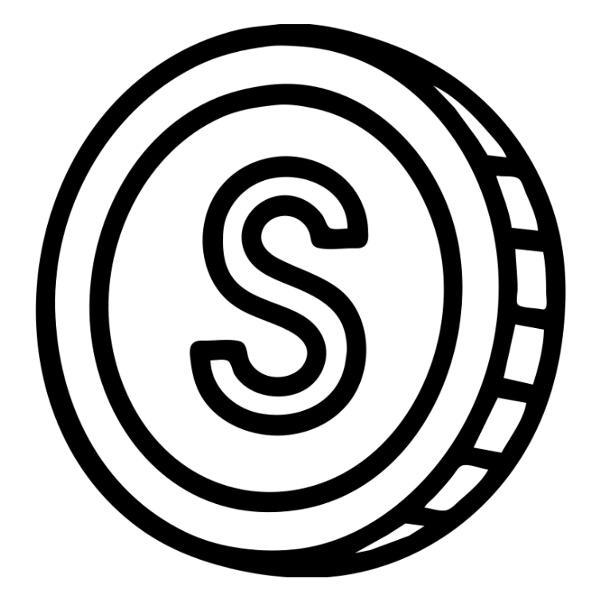 gold coin, minimalistic style, transparent background sticker