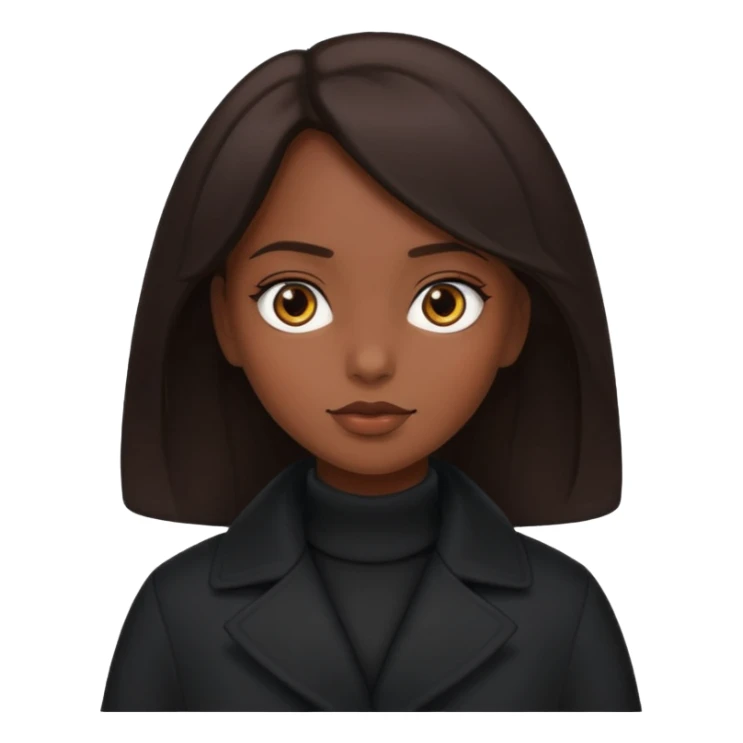 GAROTA MORENA COM PELE MORENA COM CABELO PRETO E CASASACO PRETA sticker