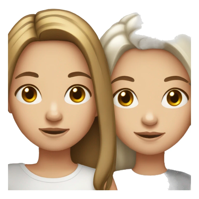 two white brown hair girls one shorter sticker