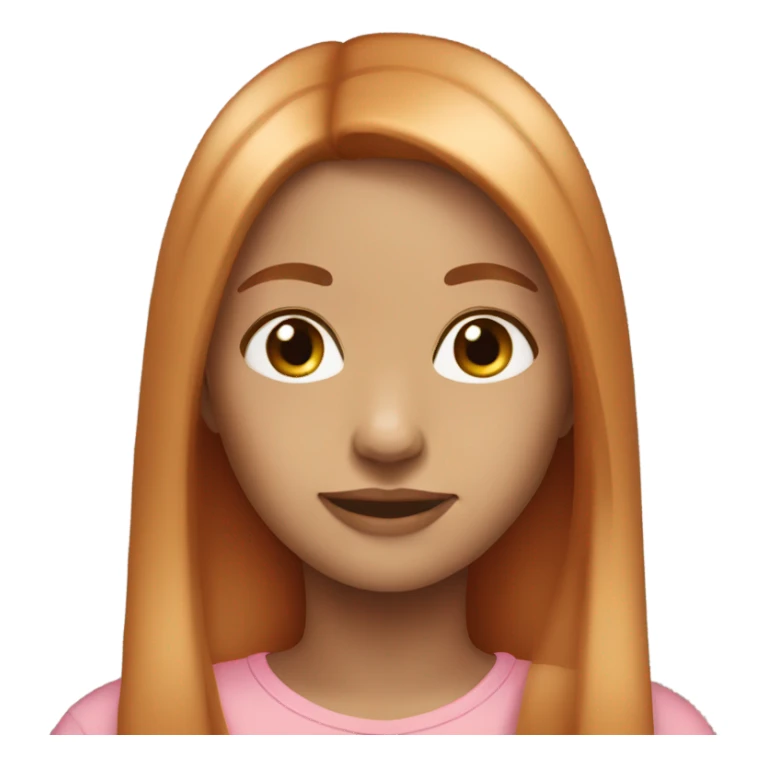 girl long straight hair light red sticker