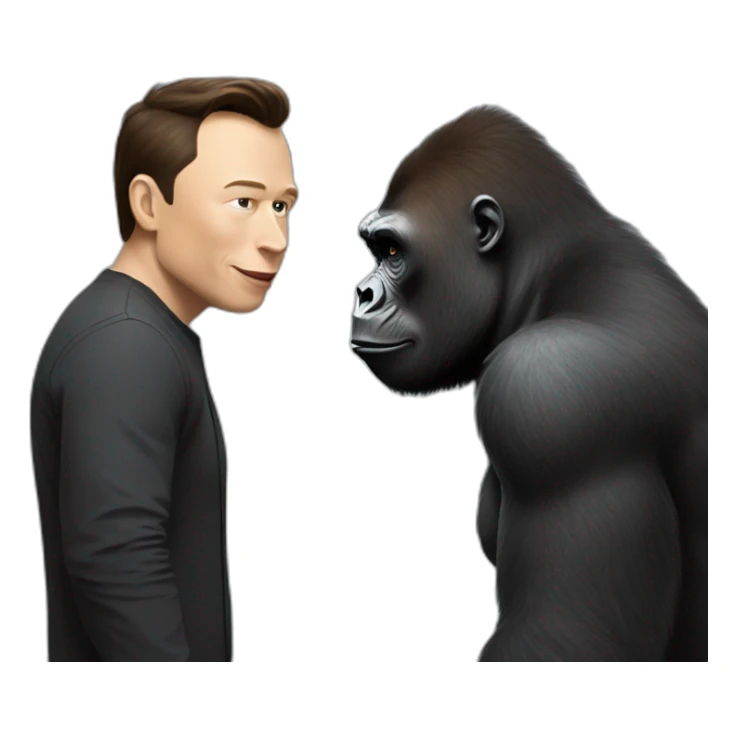 Gorilla and Elon musk meeting sticker