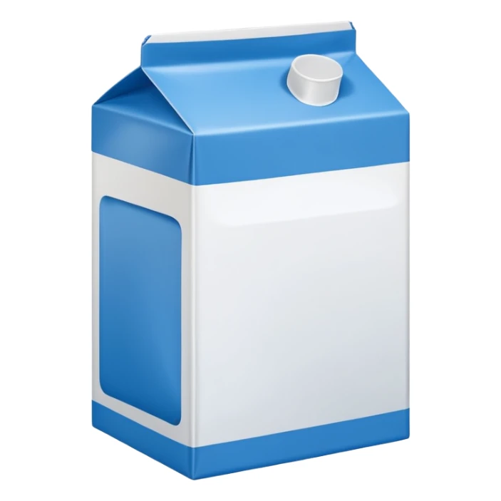 blue and white milk carton sticker