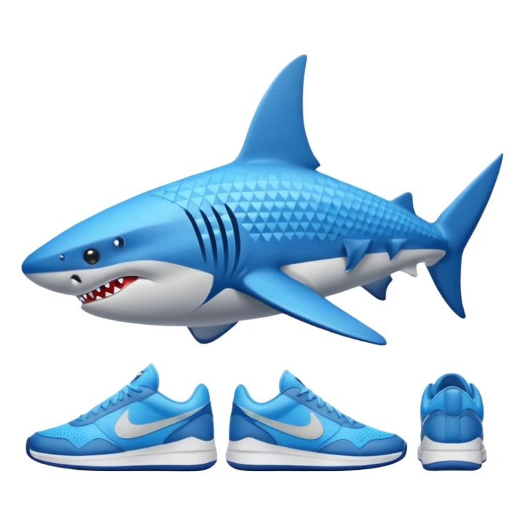 Tiburón con tenis nike azules sticker