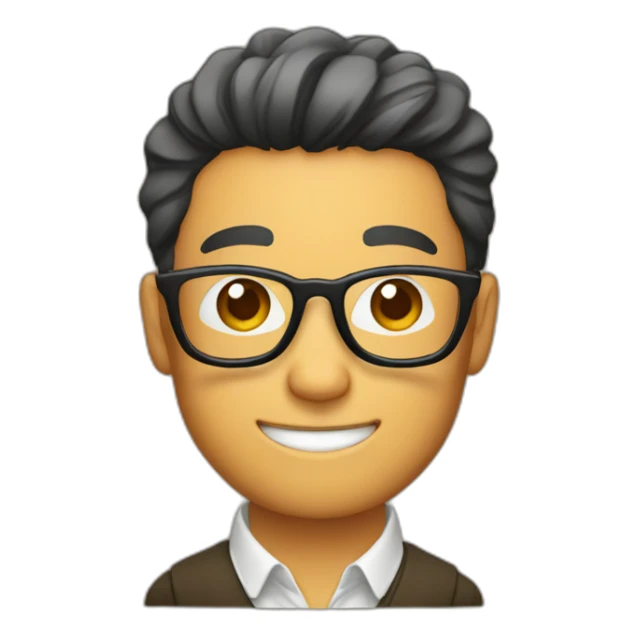 Japanese wearing glasses alohashirt is holding beer sticker