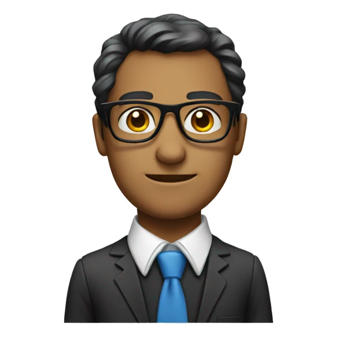 Staff with glasses and a tie sticker