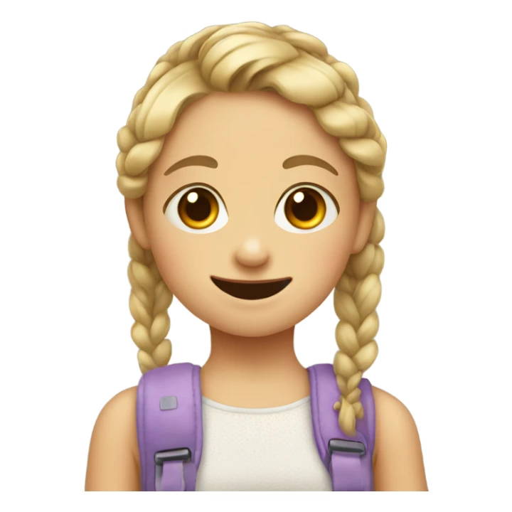 little girl with braces and pigtails  sticker