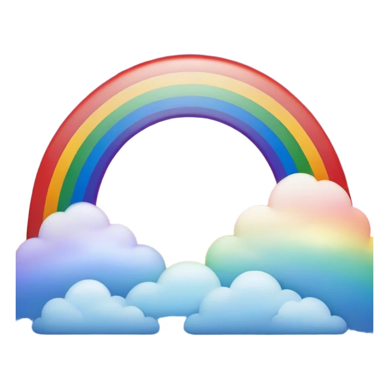 Cinematic Realistic Rainbow Emoji, Arching gracefully across the sky, with soft, glowing hues of red, orange, yellow, green, blue, indigo, and violet blending seamlessly into one another. The rainbow feels like a hopeful promise, gently illuminating the sky with a warm, uplifting glow. Soft glowing outline, capturing the essence of joy, hope, and vibrant color in a stunning rainbow! sticker