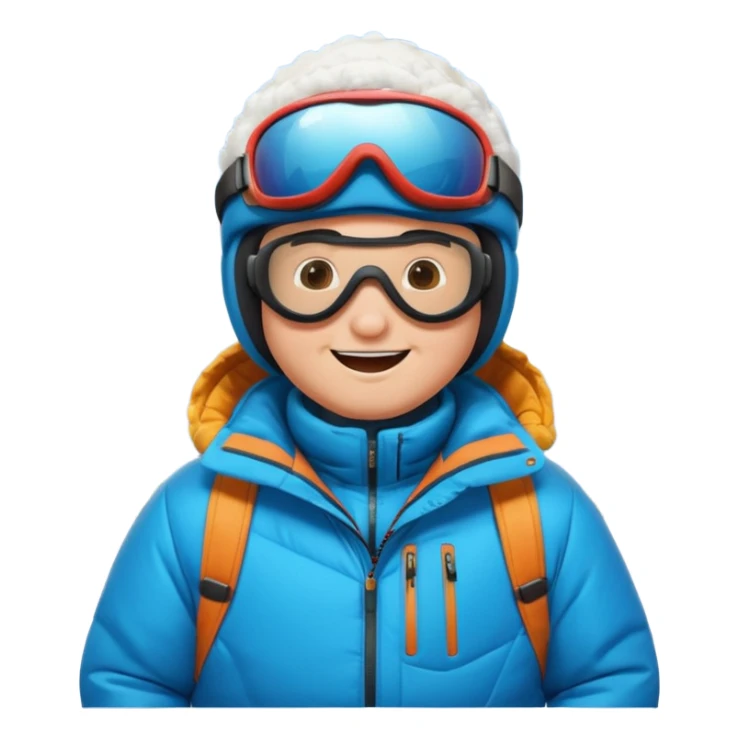 big round super harry guy snowbording down mountain haryyer sticker
