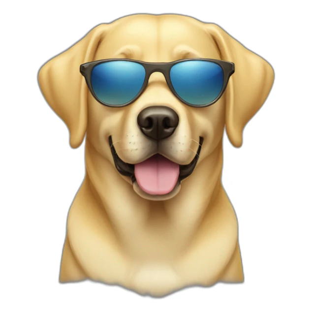 Yellow lab dog face wearing sunglasses sticker