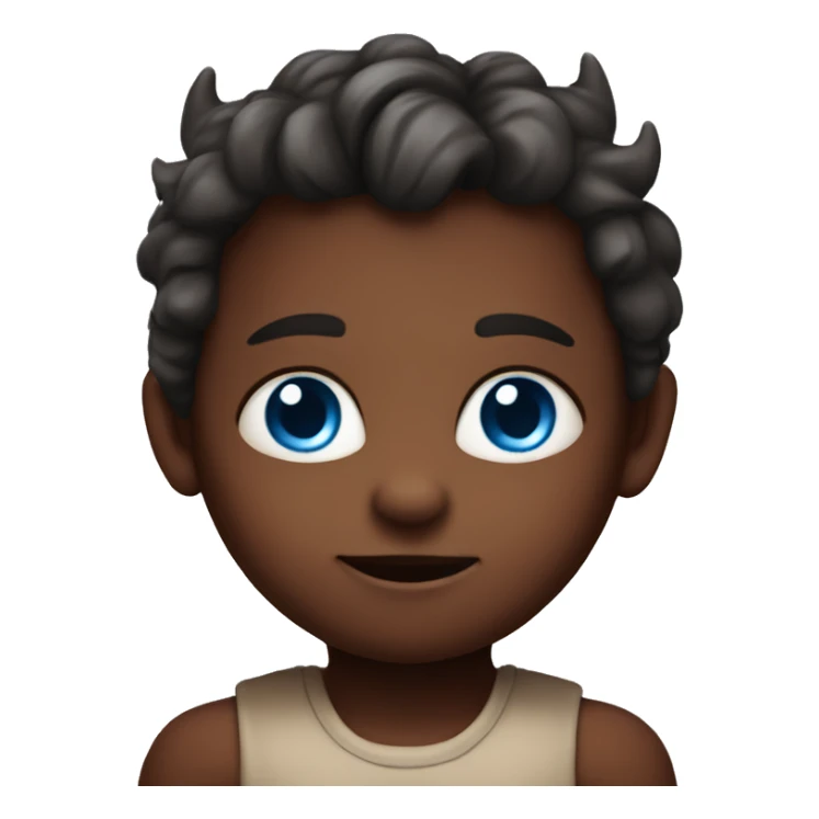 Innocent child with red skin, blue eyes, and horns  sticker