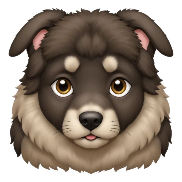 A dark-colored Caucasian Shepherd puppy with cropped ears sticker