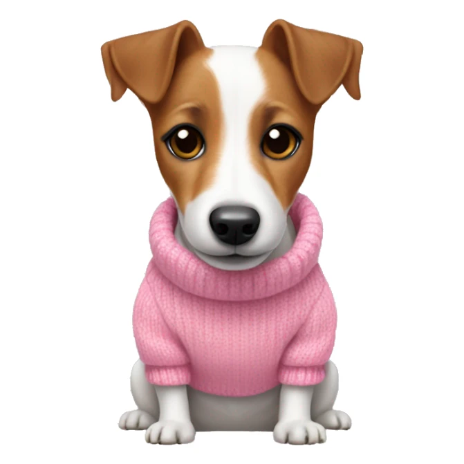 Jack Russell terrier in a pink sweater sticker