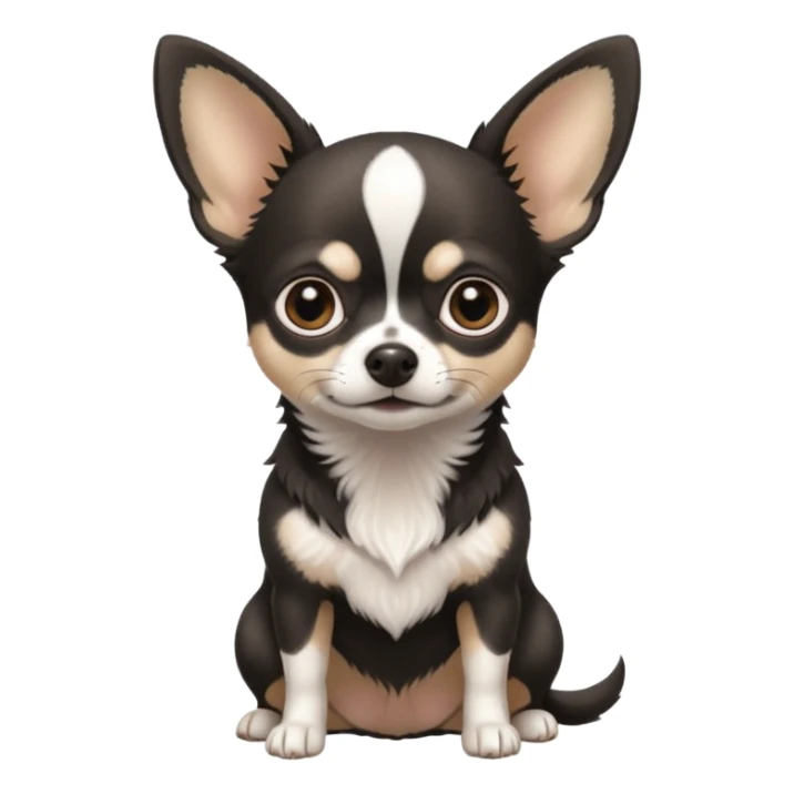 Light black chihuahua white and grey sticker