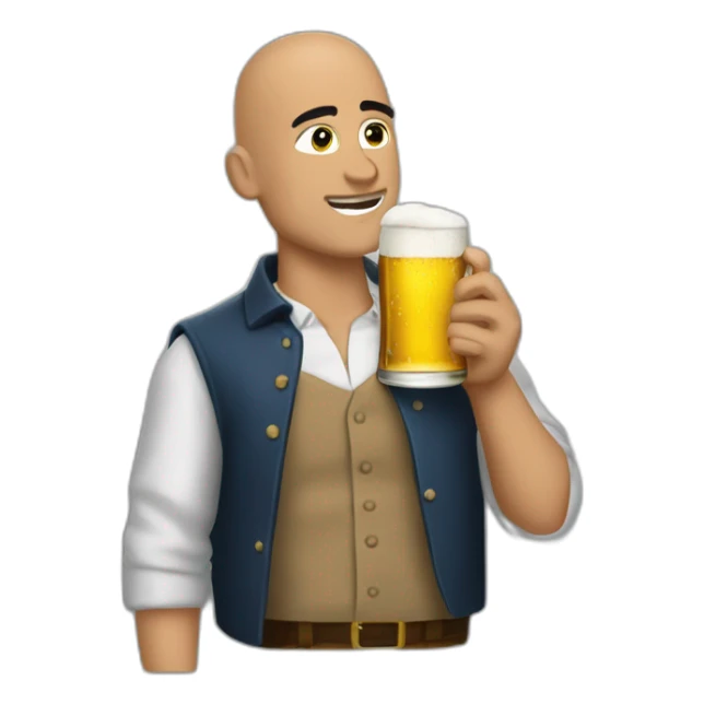 Ricardo Anaya Cortes bald drinking a beer sticker