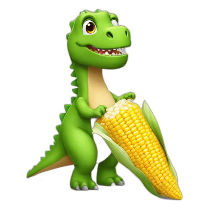 Dinosaure qui porte une chemise et tien un bol de corn flex sticker