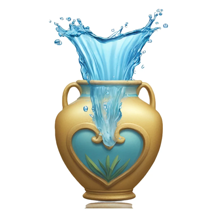 Water spilling out of a beautiful vase sticker