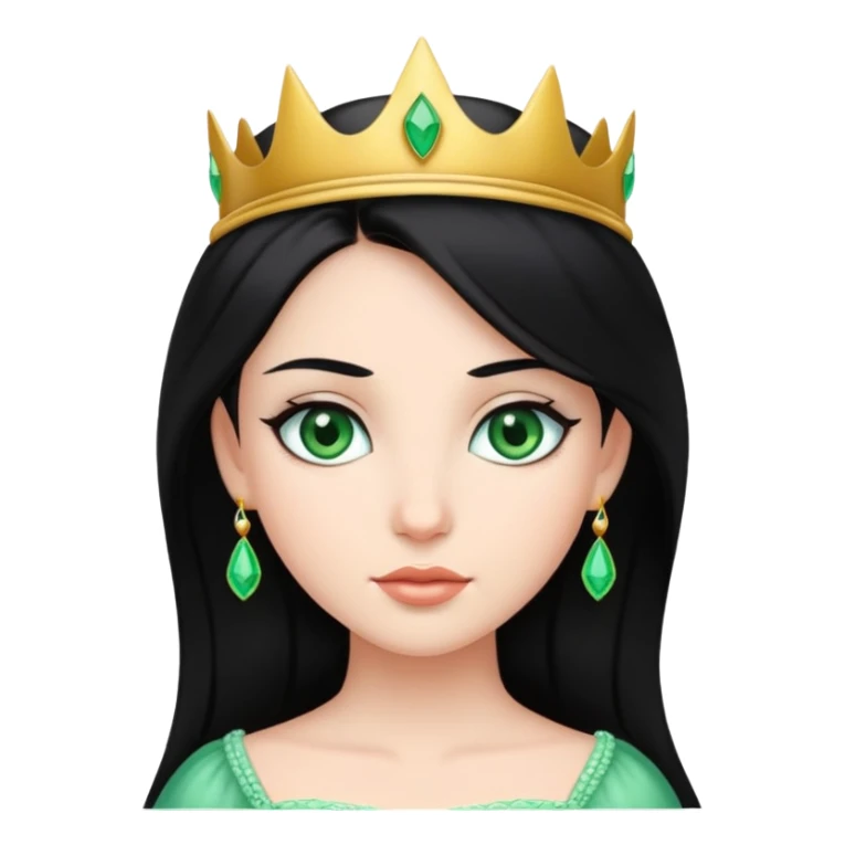 Princess with black hair and green eyes sticker