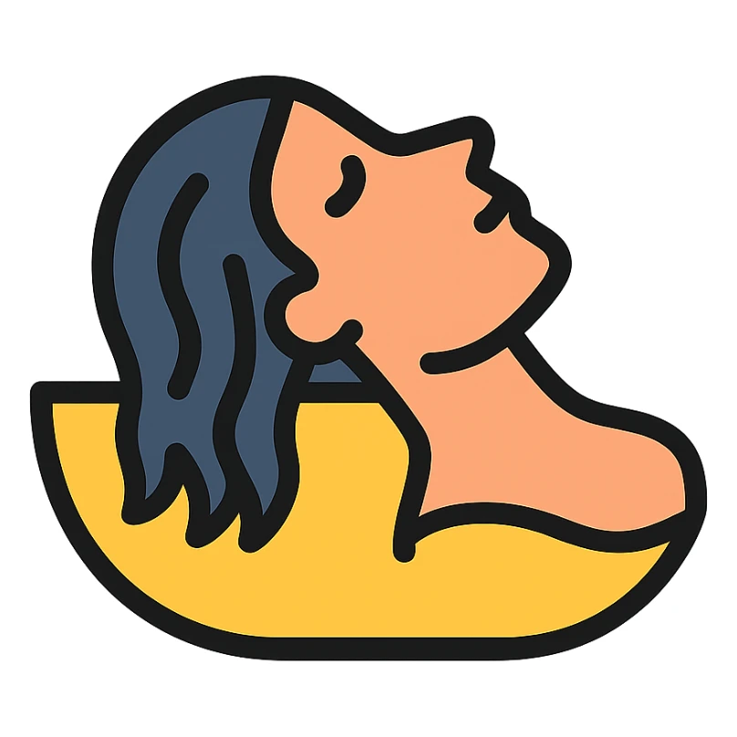 woman lying down with wet hair sticker